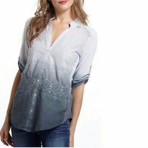 Anthropologie Tiny Dip Dyed Eyelet Ombre Button